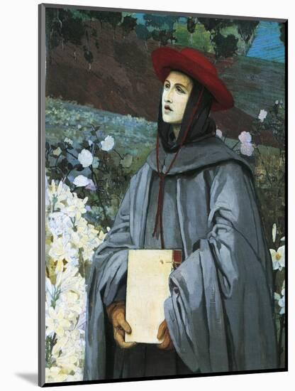 St Bonaventura, Detail from the Apparition of the Virgin to St Francis of Assisi and Bonaventure-Luigi Serra-Mounted Giclee Print