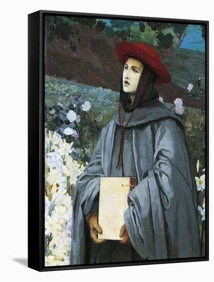 St Bonaventura, Detail from the Apparition of the Virgin to St Francis of Assisi and Bonaventure-Luigi Serra-Framed Stretched Canvas