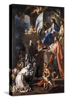 St Bonaventure Receiving Banner of St Sepulchre from Madonna-Francesco Solimena-Stretched Canvas