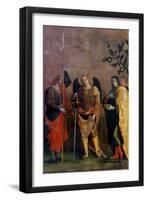 St. Bovo, Archangel Michael, St. Cosmas and St. Damian-Caroto Gian Francesco-Framed Art Print