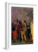 St. Bovo, Archangel Michael, St. Cosmas and St. Damian-Caroto Gian Francesco-Framed Art Print