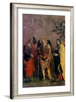 St. Bovo, Archangel Michael, St. Cosmas and St. Damian-Caroto Gian Francesco-Framed Art Print