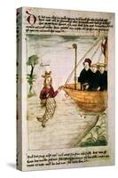 St. Brendan and a Siren, from the German Translation of 'Navigatio Sancti Brendani Abbatis', C.1476-German-Stretched Canvas