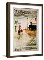 St. Brendan and a Siren, from the German Translation of 'Navigatio Sancti Brendani Abbatis', C.1476-German-Framed Giclee Print