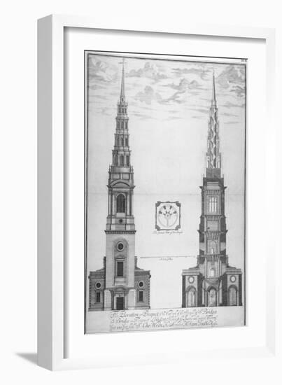 St Bride's Church, Fleet Street, City of London, 1700-William Emmett-Framed Giclee Print