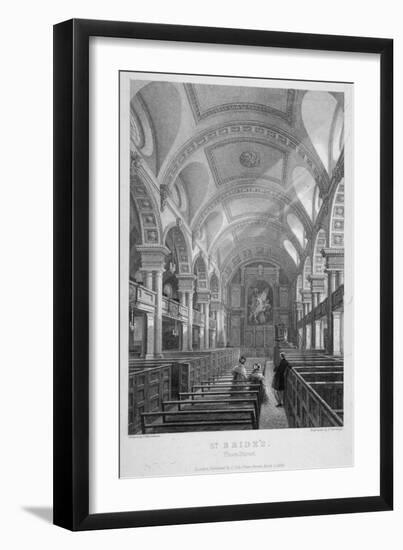 St Bride's Church, Fleet Street, City of London, 1839-T Turnbull-Framed Giclee Print