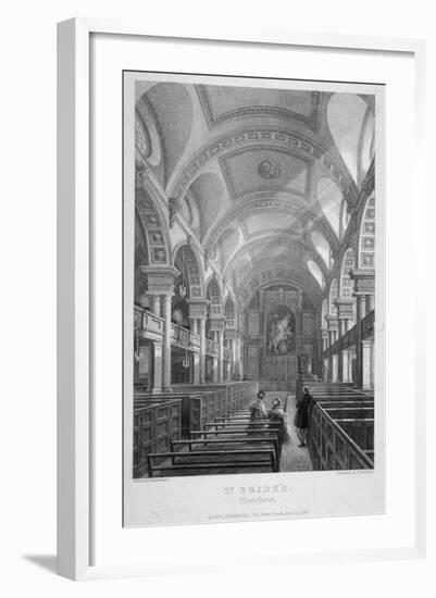 St Bride's Church, Fleet Street, City of London, 1839-T Turnbull-Framed Giclee Print