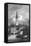 St Bride's Church-JP Neale-Framed Stretched Canvas