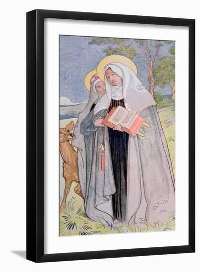 St. Bridget of Sweden Illustration from a Book on Famous Women of Sweden, 1900-Carl Larsson-Framed Giclee Print