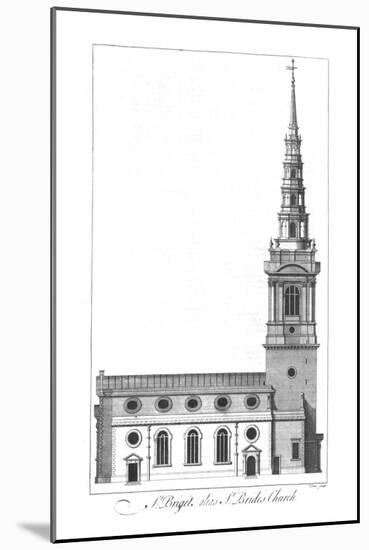 'St. Briget alias St. Brides Church.', mid 18th century-William Henry Toms-Mounted Giclee Print