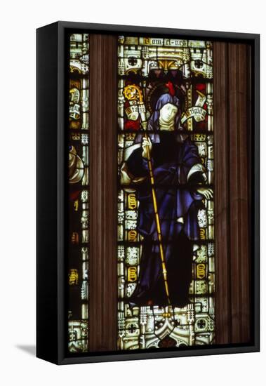 St. Brigid in West Window of Hereford Cathedral, 20th century-CM Dixon-Framed Stretched Canvas