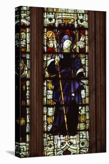 St. Brigid in West Window of Hereford Cathedral, 20th century-CM Dixon-Stretched Canvas