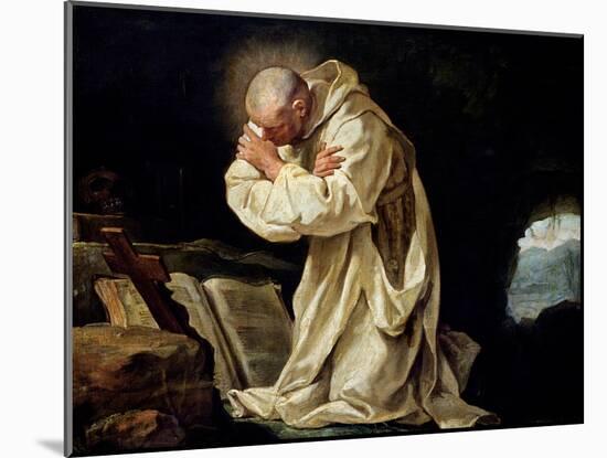 St. Bruno (1030-1101) Praying in the Desert, 1763-Jean Bernard Restout-Mounted Giclee Print