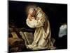 St. Bruno (1030-1101) Praying in the Desert, 1763-Jean Bernard Restout-Mounted Giclee Print