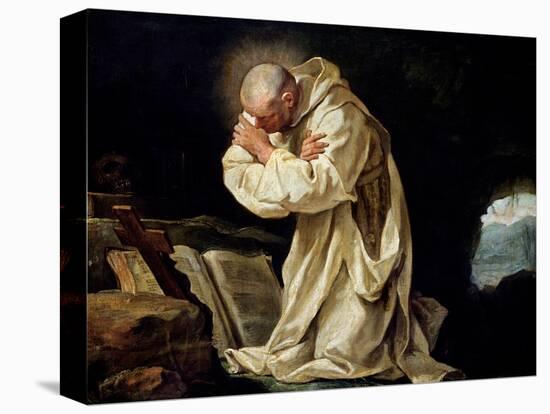 St. Bruno (1030-1101) Praying in the Desert, 1763-Jean Bernard Restout-Stretched Canvas