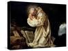 St. Bruno (1030-1101) Praying in the Desert, 1763-Jean Bernard Restout-Stretched Canvas
