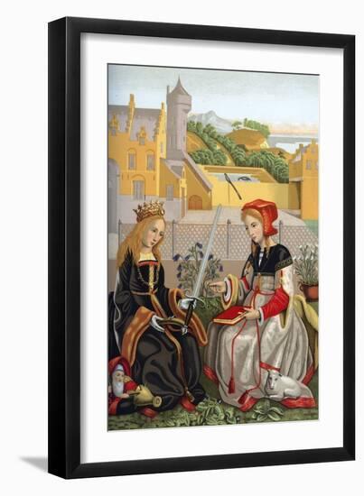 St Catherine and St Agnes, 15th Century-Franz Kellerhoven-Framed Giclee Print