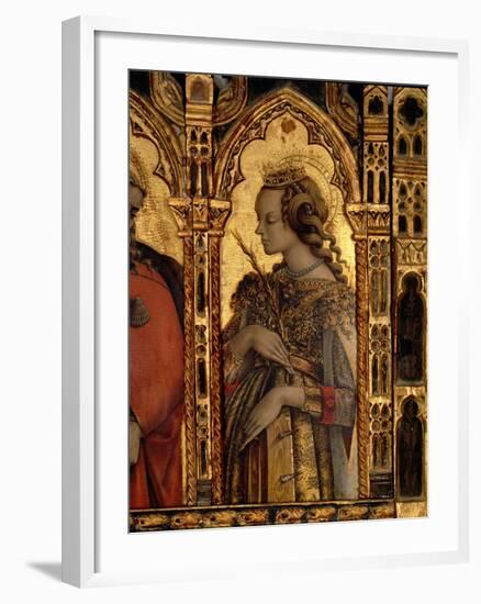 St. Catherine of Alexandria, Detail from the San Martino Polyptych-Carlo Crivelli-Framed Giclee Print