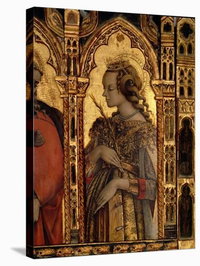 St. Catherine of Alexandria, Detail from the San Martino Polyptych-Carlo Crivelli-Stretched Canvas