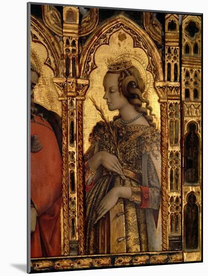 St. Catherine of Alexandria, Detail from the San Martino Polyptych-Carlo Crivelli-Mounted Giclee Print