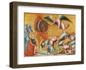 St. Catherine of Alexandria Freed from the Wheel, c.1325-1330-Pseudo Jacopino di Francesco-Framed Giclee Print