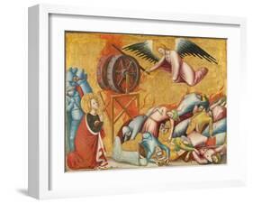 St. Catherine of Alexandria Freed from the Wheel, c.1325-1330-Pseudo Jacopino di Francesco-Framed Giclee Print