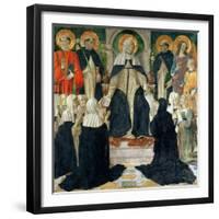 St. Catherine of Siena as the Spiritual Mother of the 2nd and 3rd Orders of St. Dominic-Cosimo Rosselli-Framed Giclee Print