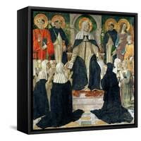 St. Catherine of Siena as the Spiritual Mother of the 2nd and 3rd Orders of St. Dominic-Cosimo Rosselli-Framed Stretched Canvas