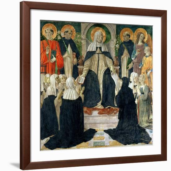 St. Catherine of Siena as the Spiritual Mother of the 2nd and 3rd Orders of St. Dominic-Cosimo Rosselli-Framed Giclee Print