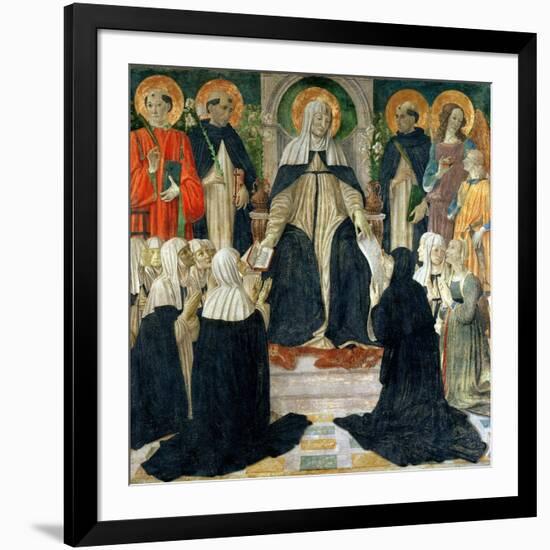 St. Catherine of Siena as the Spiritual Mother of the 2nd and 3rd Orders of St. Dominic-Cosimo Rosselli-Framed Giclee Print