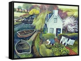 St. Catherine's, Lock Gates-Lisa Graa Jensen-Framed Stretched Canvas