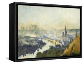 St. Catherine's Mountain, Rouen-Eugène Boudin-Framed Stretched Canvas