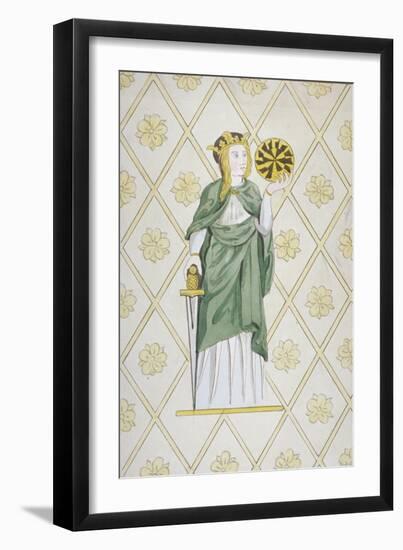 St Catherine, Stained Glass, Church of St Leonard, Heston, Middlesex, 1820-null-Framed Giclee Print