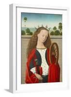 St. Catherine Standing in Front of a Wall-Baseler Schule-Framed Giclee Print