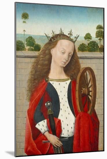St. Catherine Standing in Front of a Wall-Baseler Schule-Mounted Giclee Print