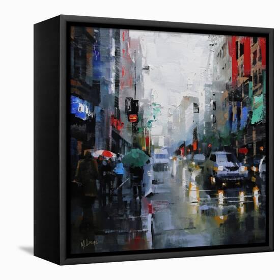 St. Catherine Street Rain-Mark Lague-Framed Stretched Canvas