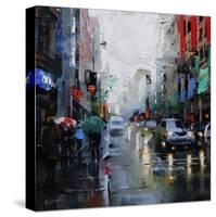 St. Catherine Street Rain-Mark Lague-Stretched Canvas