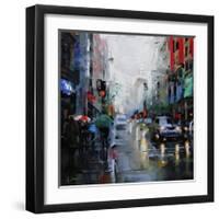 St. Catherine Street Rain-Mark Lague-Framed Art Print