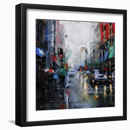 St. Catherine Street Rain-Mark Lague-Framed Art Print