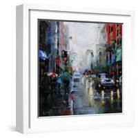 St. Catherine Street Rain-Mark Lague-Framed Art Print