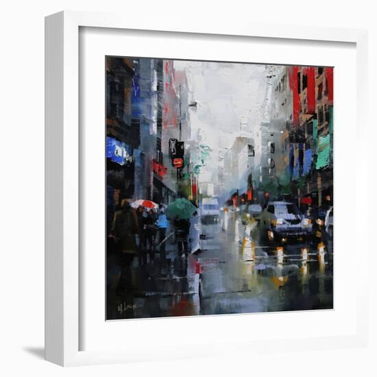 St. Catherine Street Rain-Mark Lague-Framed Art Print