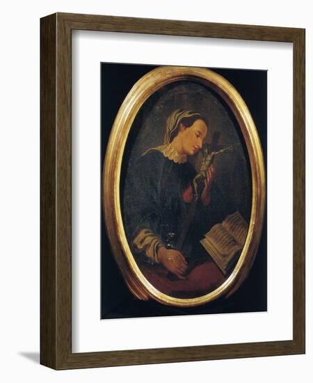 St Catherine, Tondo, St Catherine's Church, Genoa, Italy-null-Framed Giclee Print