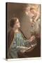 St. Cecelia at Piano with Putti-null-Stretched Canvas