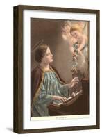 St. Cecelia at Piano with Putti-null-Framed Art Print