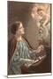 St. Cecelia at Piano with Putti-null-Mounted Art Print