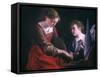 St. Cecilia And An Angel-Orazio Gentileschi-Framed Stretched Canvas