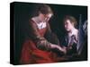 St. Cecilia And An Angel-Orazio Gentileschi-Stretched Canvas