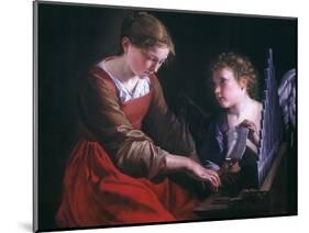 St. Cecilia And An Angel-Orazio Gentileschi-Mounted Giclee Print