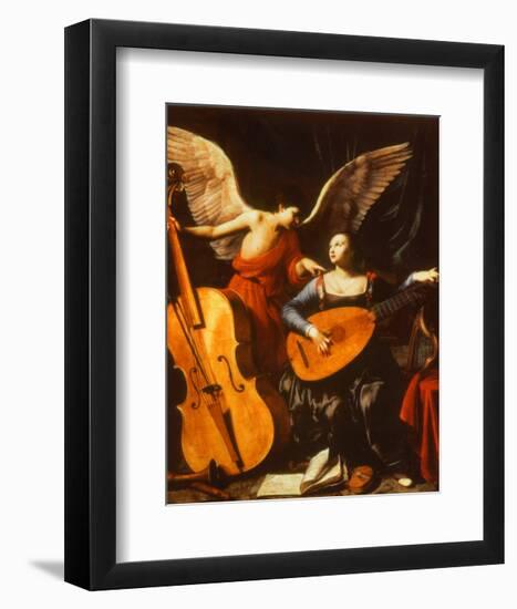 St. Cecilia and the Angel-Carlo Saraceni-Framed Art Print