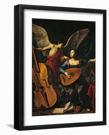 St Cecilia and the Angel-Carlo Saraceni-Framed Giclee Print